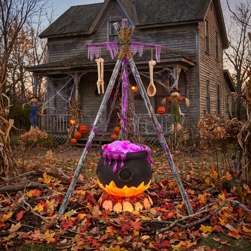 5 FT Bubbling Cauldron with Fire