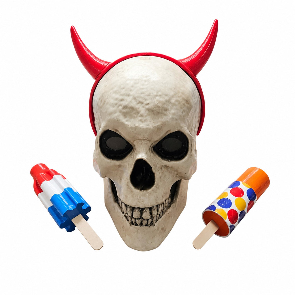 Ice cream accessory for 12 Foot Skeleton with USA Rocket Pop and Orange Push Pop styles