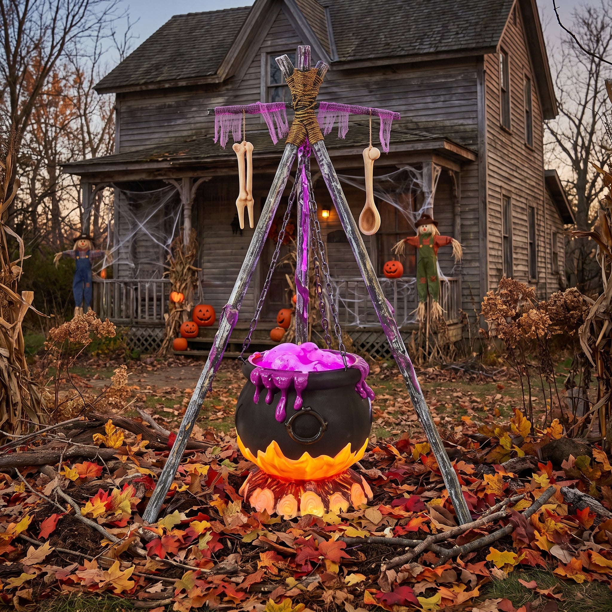 5 FT Bubbling Cauldron with Fire