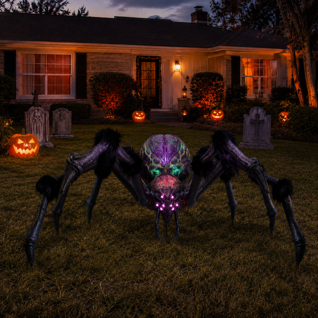 9.5 FT Gruesome Grounds Arachnophobia Spider