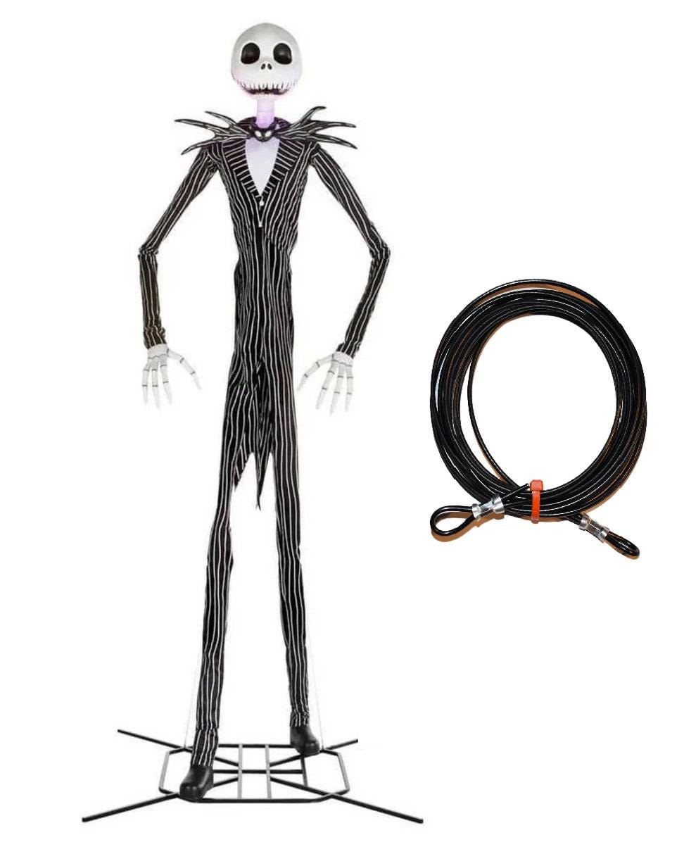 Black 920 lb Extra Heavy Duty 13-Foot Jack Skellington Upgraded Guy Wire Replacement Thicker Coated Safety Cable Home Depot Home Accents