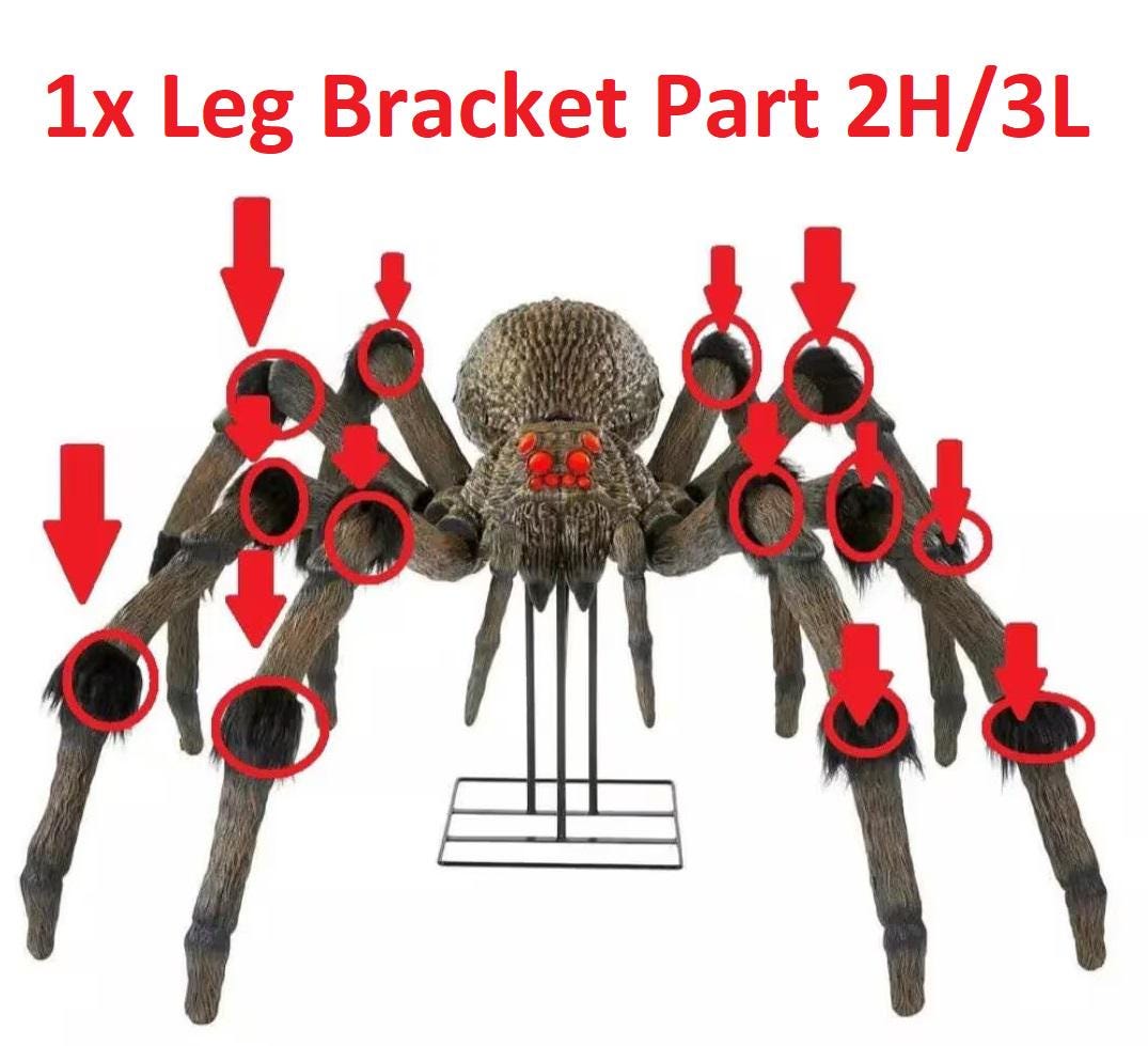 Colossal Spider Leg Bracket, Heavy Duty Halloween Prop Replacement (Part 2H/3L)