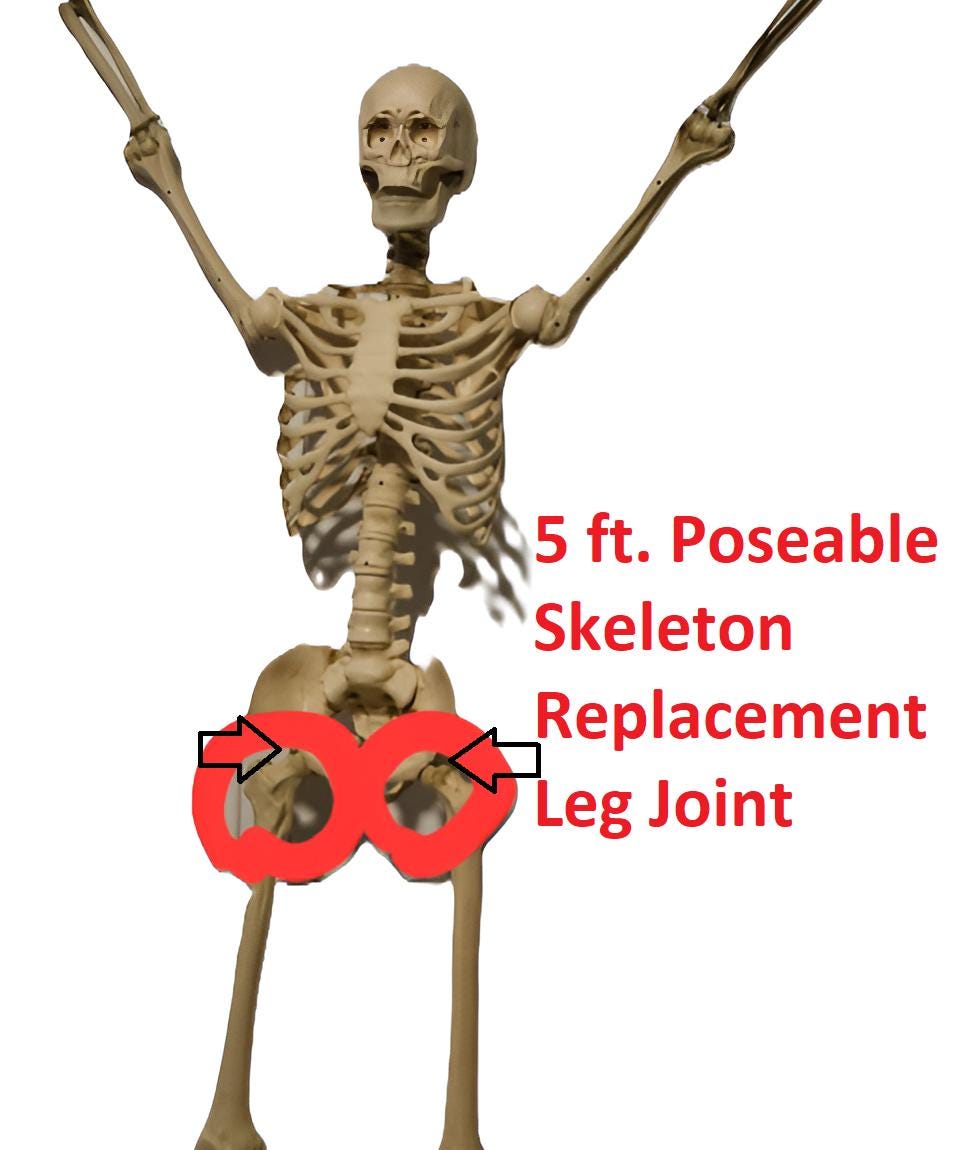 Replacement Leg Bracket Adjustable Joint Mount for 5 ft. Poseable Skeleton