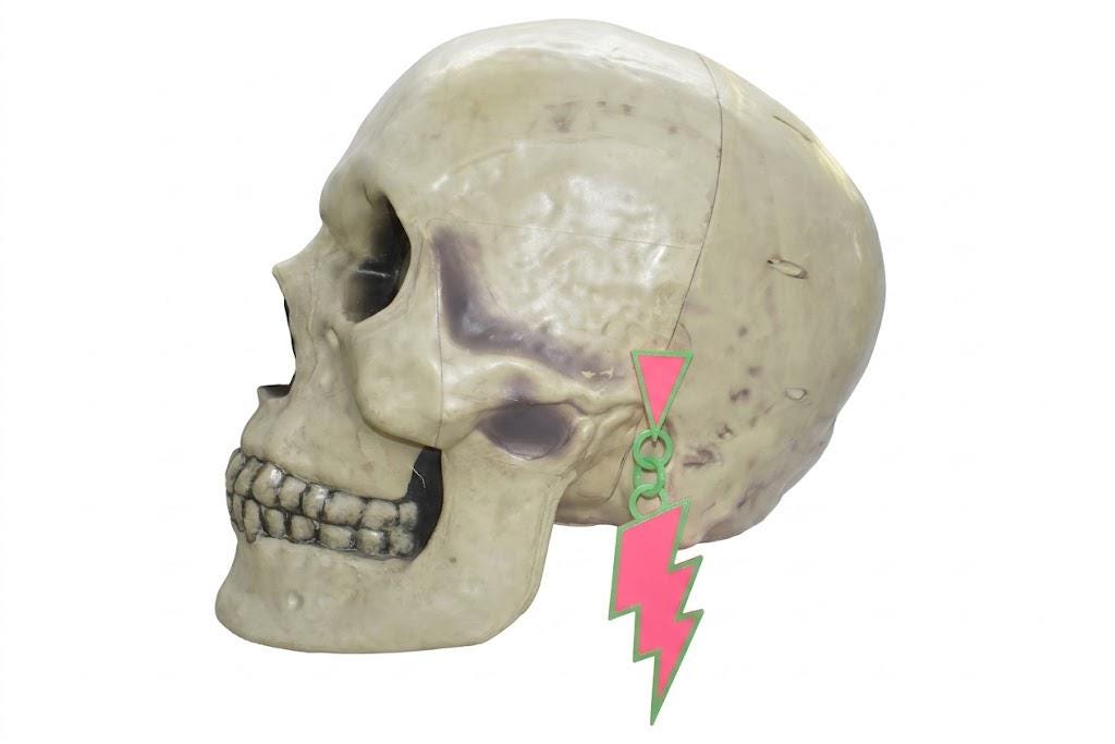 Set of 2 80's Retro Giant Earring Prop Accessory for 12-Foot Skeleton Halloween Custom