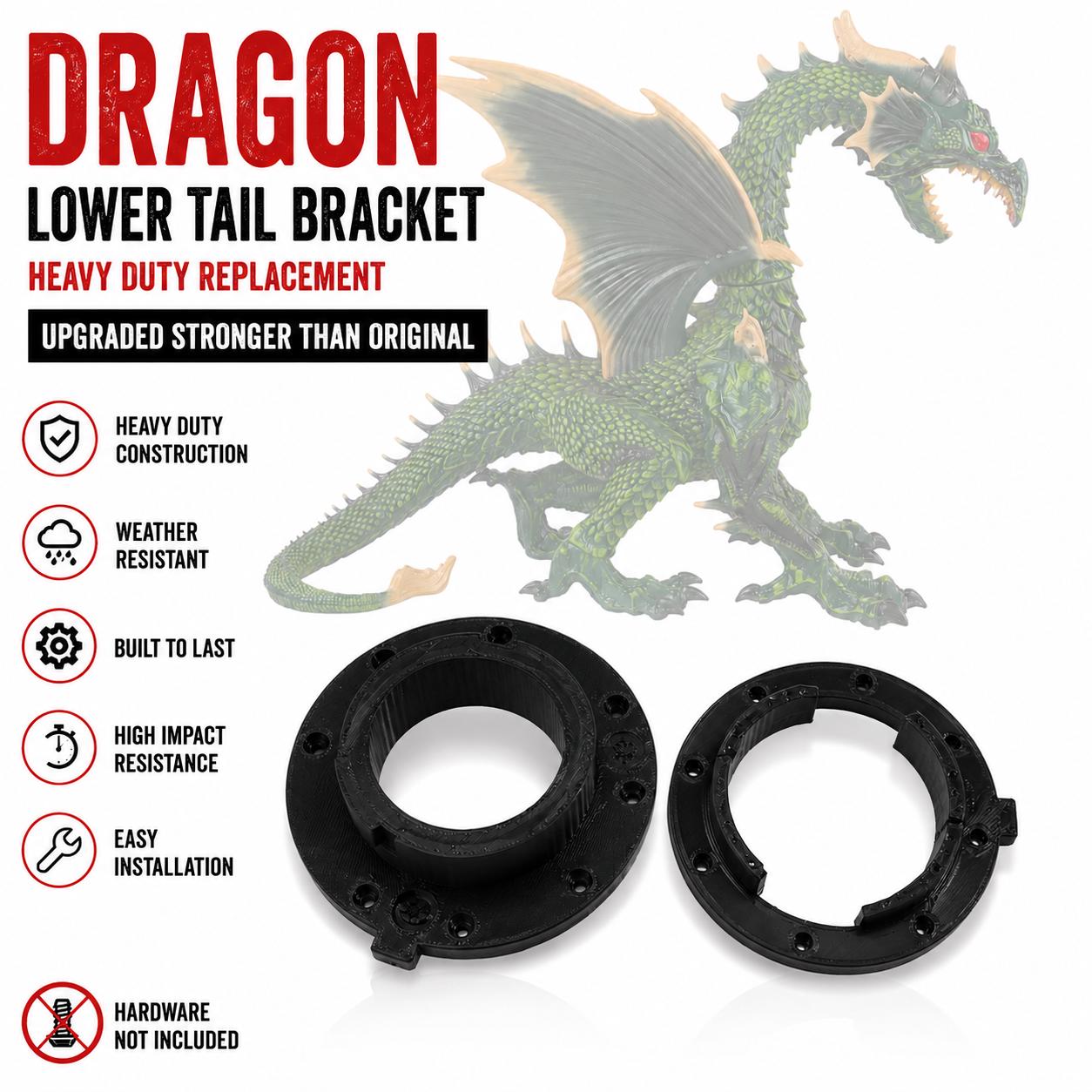 6 FT Animated Giant Dragon Upgraded Lower Tail Bracket