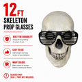 12 Ft Skeleton Giant Solid Color Shutter Style Glasses Accessory Halloween