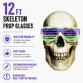 12-Foot Skeleton Stylized Shutter Style Giant Glasses Prop Accessory Halloween