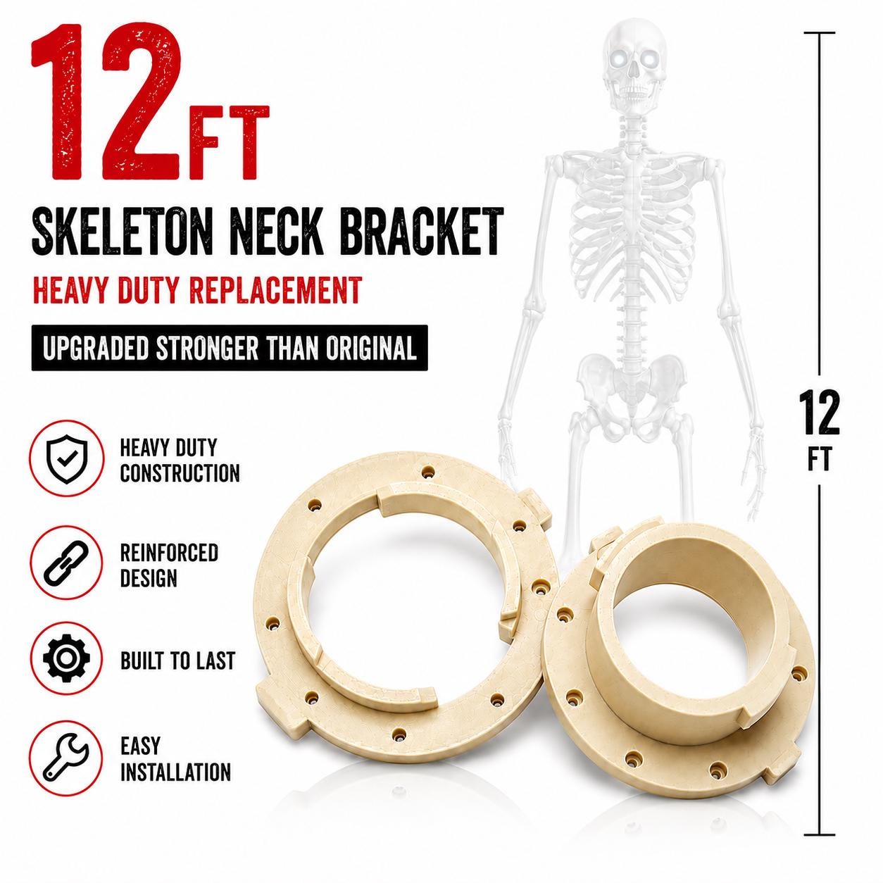 1x 12 foot Skeleton Heavy Duty Neck Bracket Replacement Home Depot Halloween
