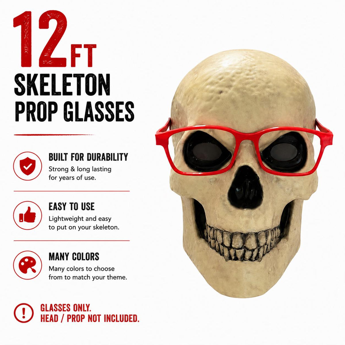 Giant Geek Chic Glasses Accessory for 12-Foot Skeleton Prop Halloween Custom Costume