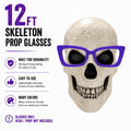 Chunky Frame Glasses Accessory for 12-Foot Skeleton Prop Halloween Custom Costume