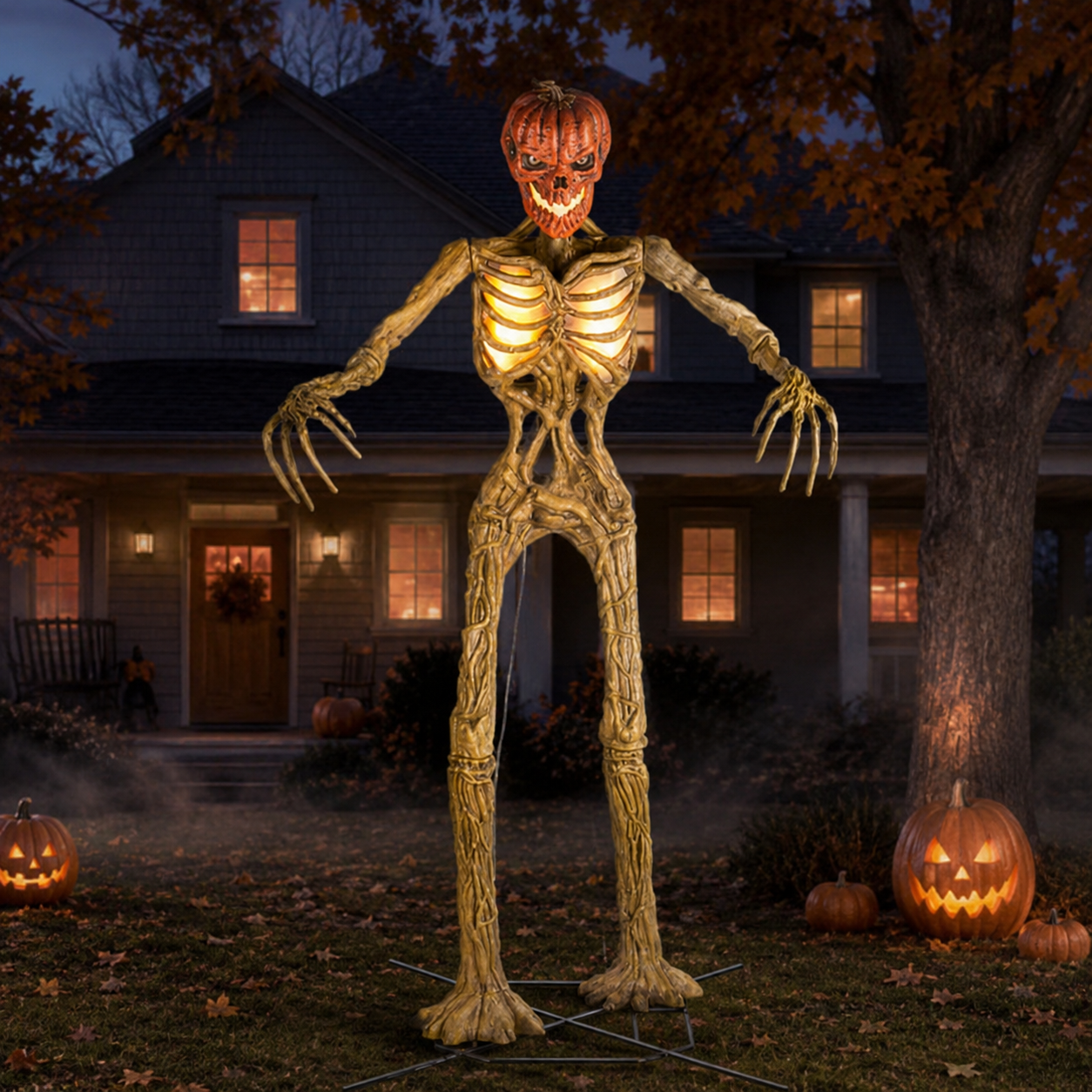 12 FT Rotten Patch Inferno Pumpkin Skeleton