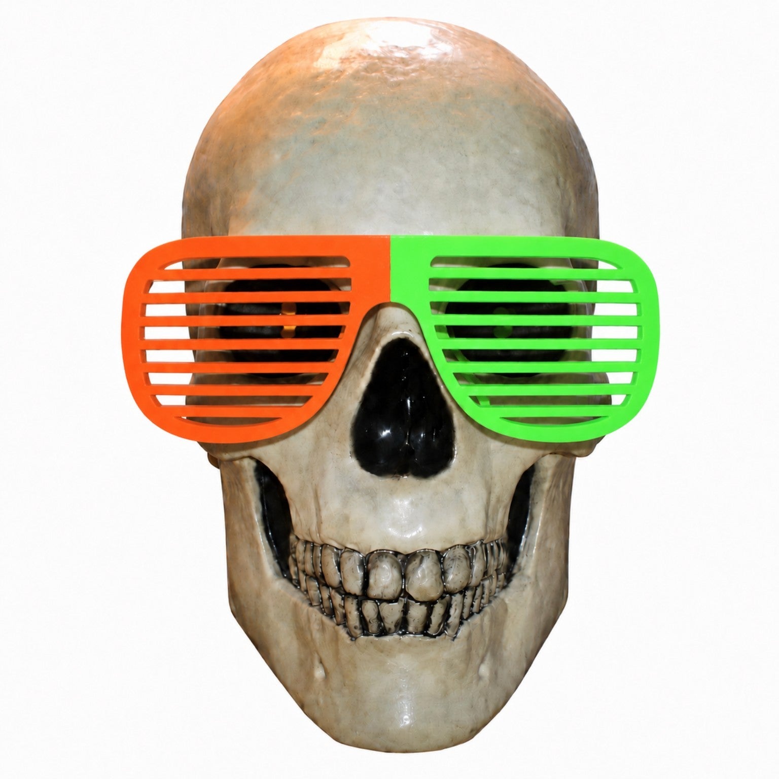 Vertical split shutter glasses on 12 Foot Skeleton