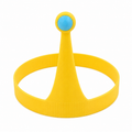 Yellow 3D printed costume crown with blue jewel on white background